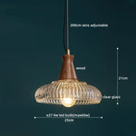 Wood Ceramic LED Pendant Chandelier for Dining Room Bedroom Kitchen Lighting