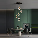Crystal Copper Black LED Chandelier for Dinning Room