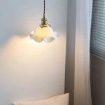 Flower Ceramic LED Pendant Lamp with Copper Socket & Adjustable Wire