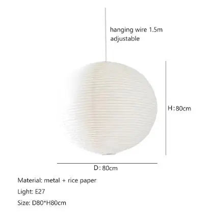 Akari Rice Paper Pendant Lights - Handwoven LED Hanging Lamp for Home Décor