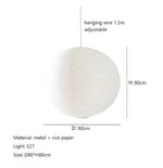 Akari Rice Paper Pendant Lights - Handwoven LED Hanging Lamp for Home Décor