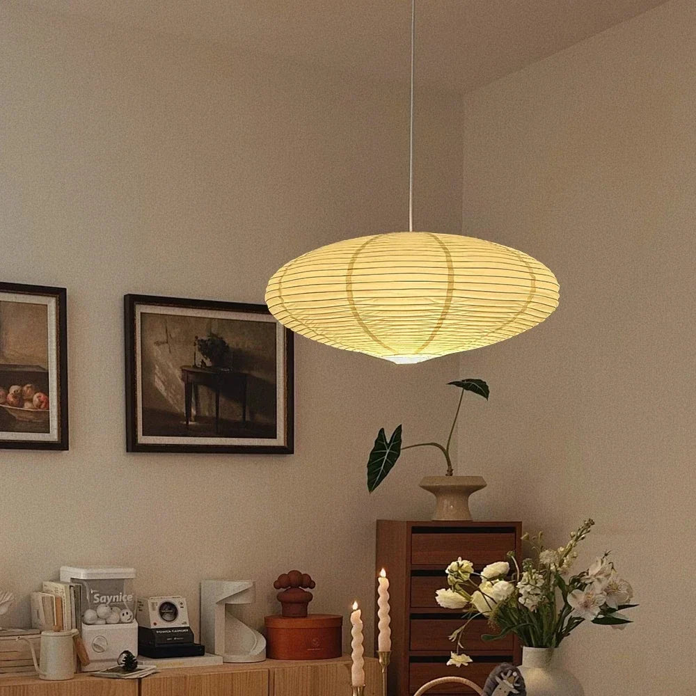 Rice Paper Ceiling Hanging Lamp Designer Pendant Light for Living Room