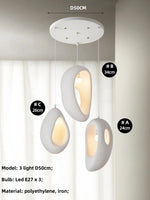 White Wabi Sabi E27 LED Pendant Chandelier for Home Decor & Bar, Nordic Design