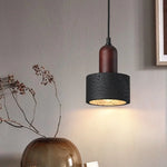 Black Travertine Pendant Light: Nordic Modern LED Hanging Lamp for Living Room & Bedroom