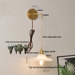 White Glass LED Wall Lamp with Pull Chain Switch - Modern Nordic Design