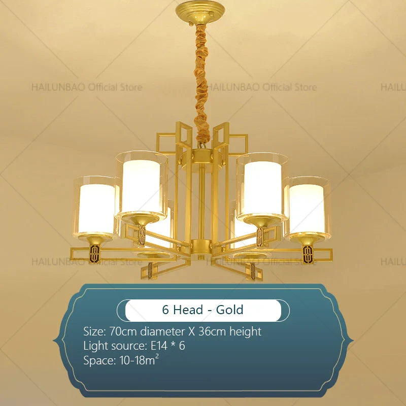 Zen Copper Chandelier for Living Room, Dining Room, Hotel, Restaurant