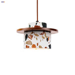 Afralia™ Terrazzo LED Pendant Light - Modern Nordic Wood Hang Lamp