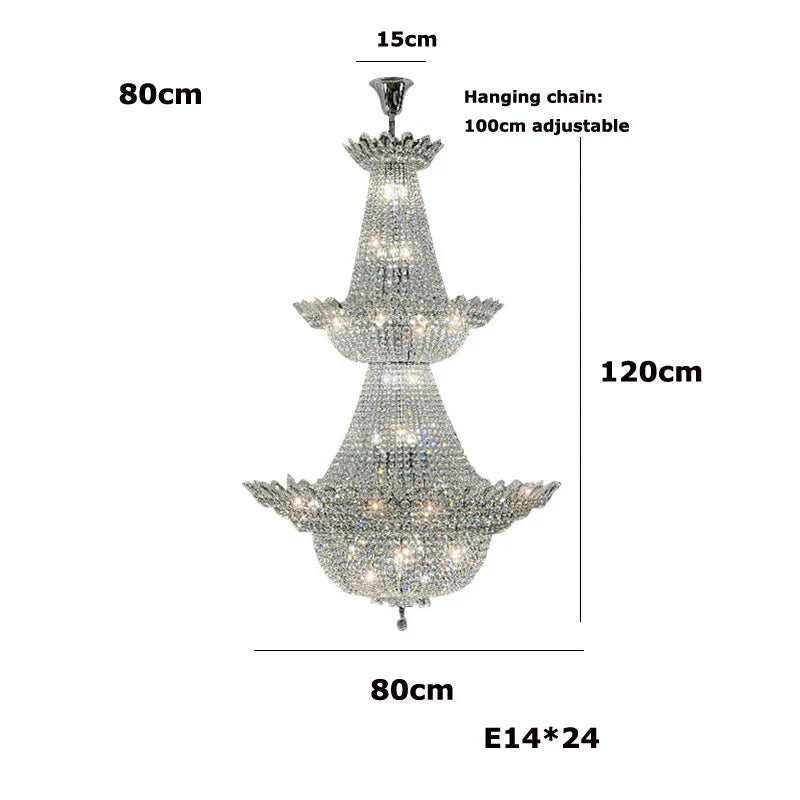 K9 Crystal Gold Ceiling Chandelier - Trendy Chrome Lighting