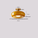 Glass LED Ceiling Lamp Copper Walnut Modern Living Room Lighting Fixtures