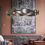 Modern Metal Ceiling Chandelier: Minimalist Design, Retro Style, LED Lights for Living Room