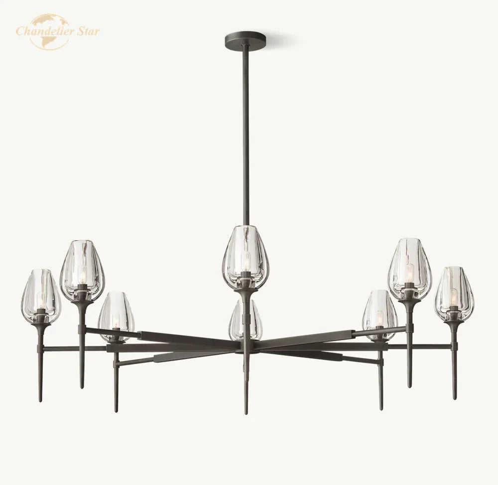 Crystal Tulip Chandelier Pendant Light Living Room Dining Bedroom Luxury Glass Lighting
