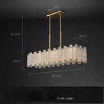 Art Deco Golden Copper Glass Chandelier LED Lighting Fixture