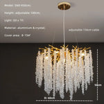 Afralia™ Crystal Tassel LED Branch Chandelier for Dining Room and Home Decor