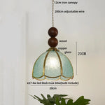Afralia™ Copper LED Pendant Lamp Wood Globe Glass Nordic Modern Tiffany Hanging Lights