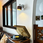 Vintage LED Wall Light Iron Wood Bedside Lamp Wandlamp