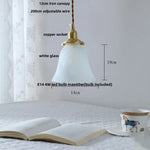 Afralia™ White Glass LED Pendant Lamp Modern Copper Socket Hanging Light