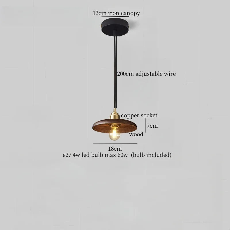 Wooden LED Pendant Lamp for Home & Commercial Spaces