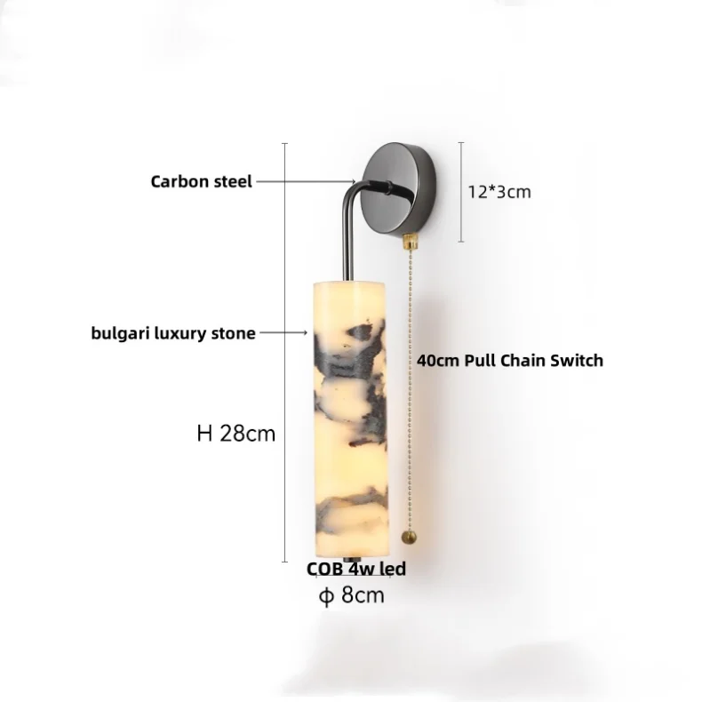 Afralia™ Bulgari Stone LED Wall Lights Outdoor Waterproof Bedside Lamp