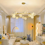 Nordic Glass Globe Pendant Lights Chandelier with 3 Changeable LED Lights