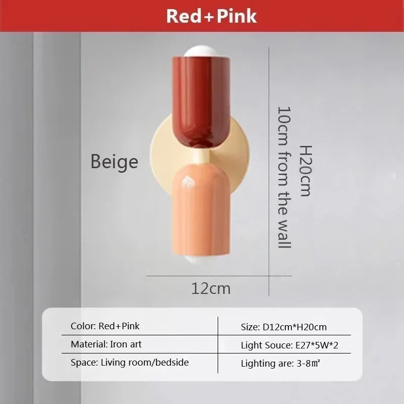 Cream Double Head LED Wall Lamps for Living Room Bedroom Indoor Decoration