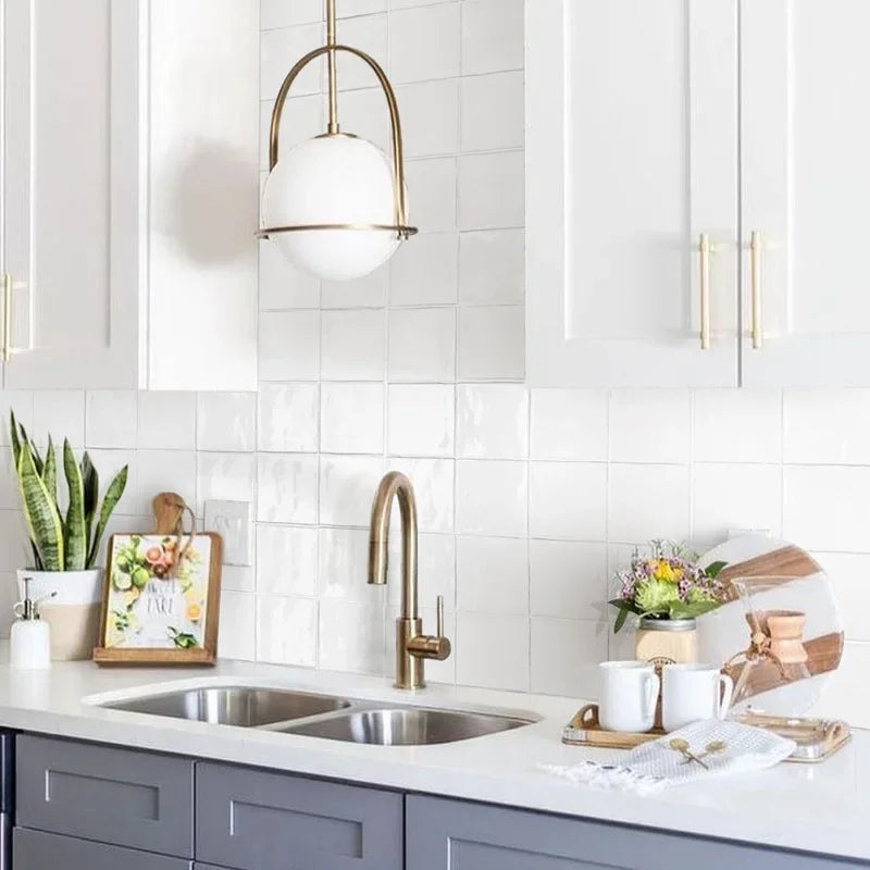 Glass Globe Pendant Light for Kitchen Dining Room - Nordic Design