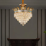 Luxe Crystal Chandelier: Elegant Copper Living Room Dining Candle Light