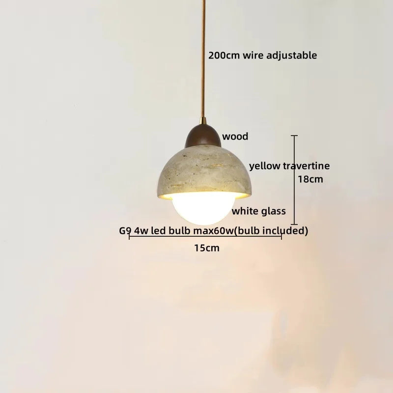 Yellow Cave Stone LED Pendant Lamp Modern Hanging Light Fixtures