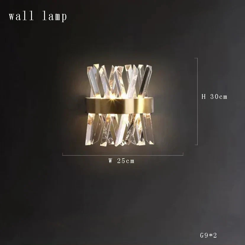 Crystal Round Chandelier Gold LED Modern Lustres for Living Room