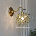 Pink Glass LED Wall Sconce Nordic Brass Fixture