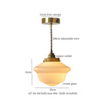 Afralia™ Cream Glass LED Pendant Brass Hanging Lamp for Kitchen Restaurant Living Room