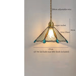 Tiffany Glass LED Pendant Light - Copper Vintage Hanging Lamp
