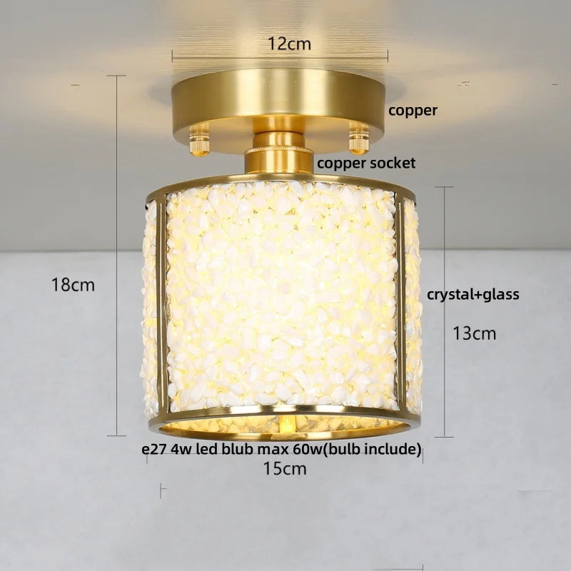 Column Glass Crystal Ceiling Light for Nordic Modern Home Decor