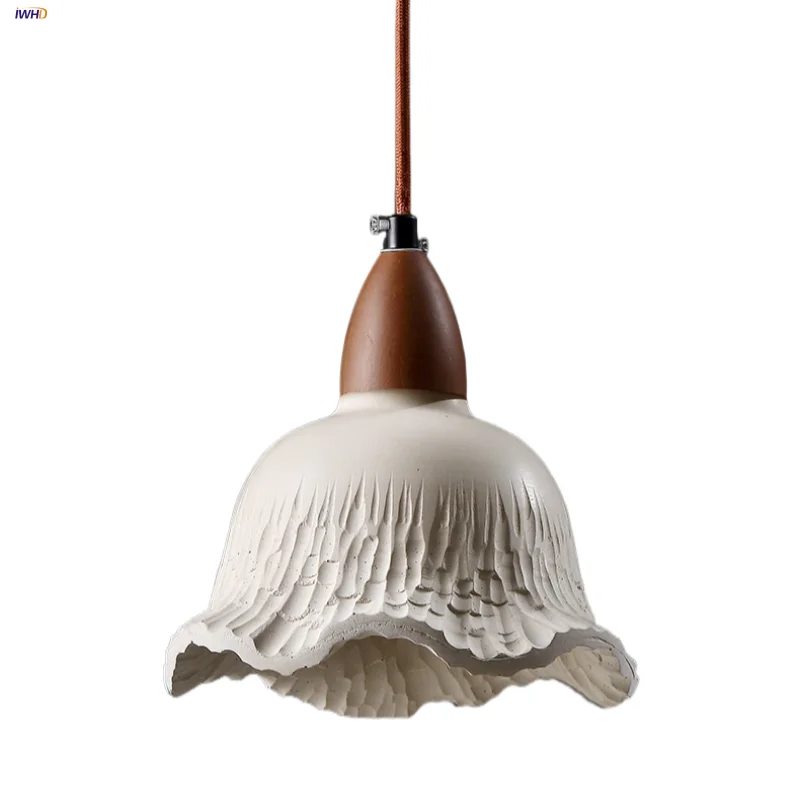 Nodric LED Pendant Lamp Cement & Wood Hanging Light