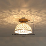 Copper Wood LED Ceiling Lamp Ceramic Modern Ceiling Lights for Home Decor