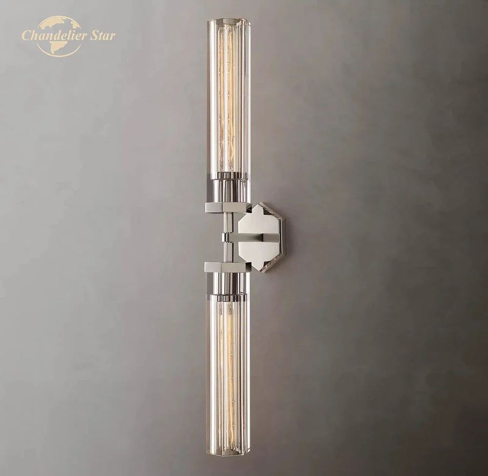 Crystal Hexagonal Sconce: Modern Wall Lamp for Bathroom, Living Room, Bedroom