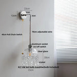 Clear Glass LED Wall Sconce Pull Chain Modern Light Fixtures
