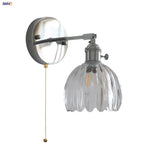 Clear Glass Iron Wall Lamp - Dual Light Up Down Rotate for Home Décor