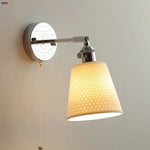 Ceramic LED Wall Light Fixture Up Down Rotate Modern Style Bedside Lamp