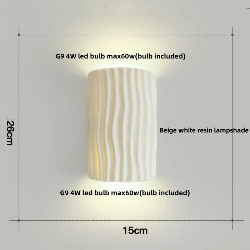 Double LED Wall Lamp Sconce Modern Resin Bathroom Mirror Light