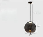 Modern LED Glass Chandelier for Living Room Bedroom Kitchen Pendant Lamp