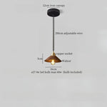 Walnut Wood LED Pendant Light with Vintage Copper Finish