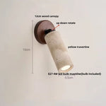 Afralia™ Copper LED Wall Light Study Hallway Bar Modern Yellow Travertine Stone Bedside Lamp