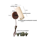 Nordic Modern Rotate LED Wall Lights Yellow Travertine Stone Wood Applique Murale