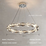 Crystal Chandelier Pendant Light - Dimmable Modern Luxury LED Chrome Luminaria