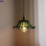Green Stripe Glass Pendant Lamp Fixture for Home Decor & Kitchen Lighting