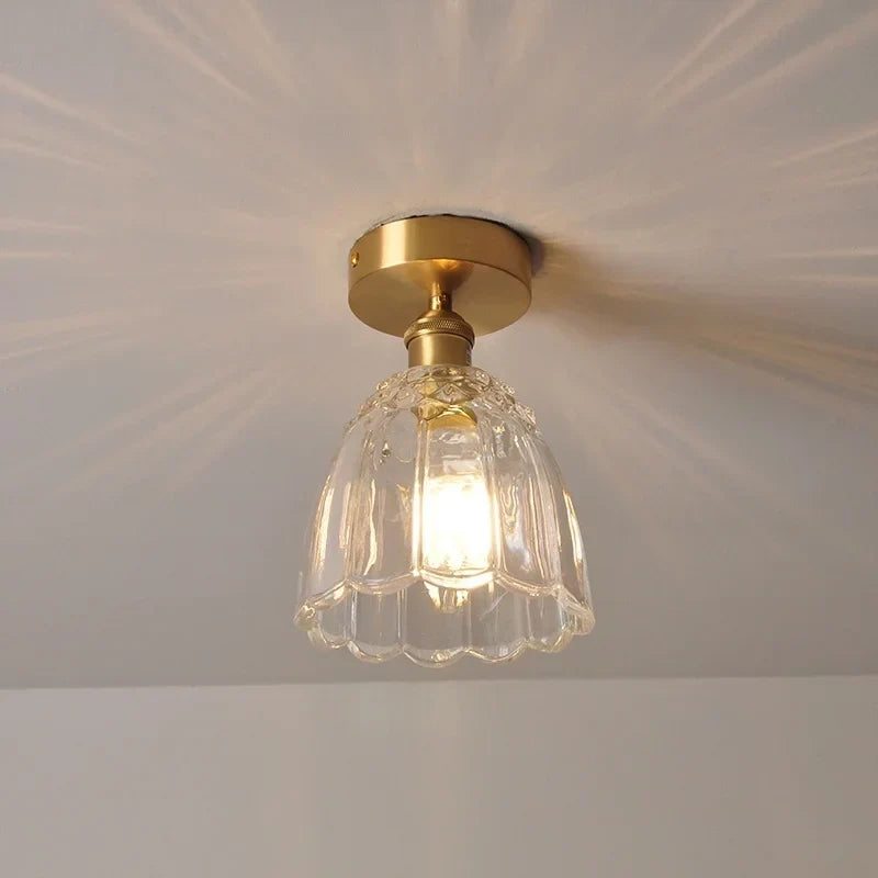 Glass Flower LED Ceiling Lights - Modern Nordic Canopy Lamparas Techo