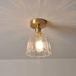 Glass Flower LED Ceiling Lights - Modern Nordic Canopy Lamparas Techo