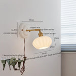 White Glass LED Wall Lights Pull Chain Switch Copper Arm - Bedroom Stair Living Room Mirror Bedside Lamp
