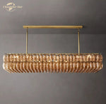 Chiara Smoke Glass Linear Chandelier for Dining & Living Room