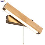 Afralia™ Rotatable Nordic LED Wall Sconce Pull Chain Wood Stair Light
